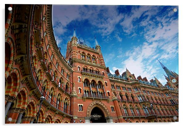  St Pancras Station Hotel, London - Wide Angle Acrylic by Ann McGrath