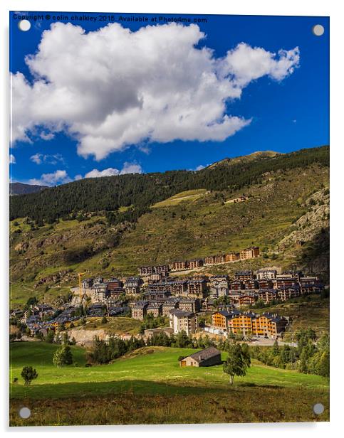  Village of El Tarter - Andorra Acrylic by colin chalkley