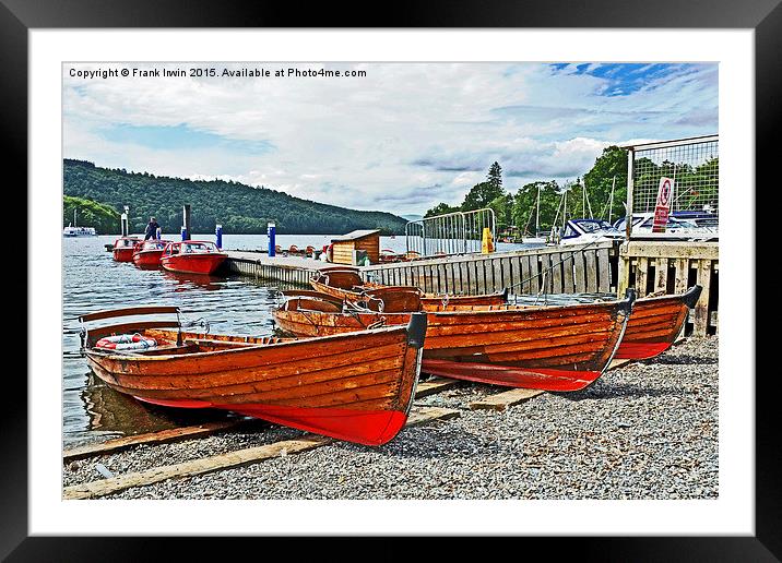  Rowing boats for hire on Windermere Framed Mounted Print by Frank Irwin