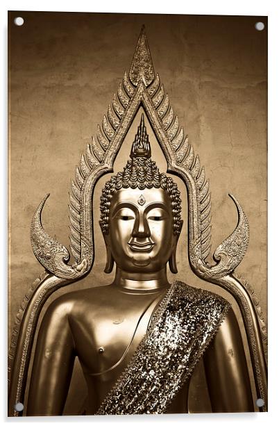  Buddha from Thailand in sepia tones Acrylic by Julian Bound