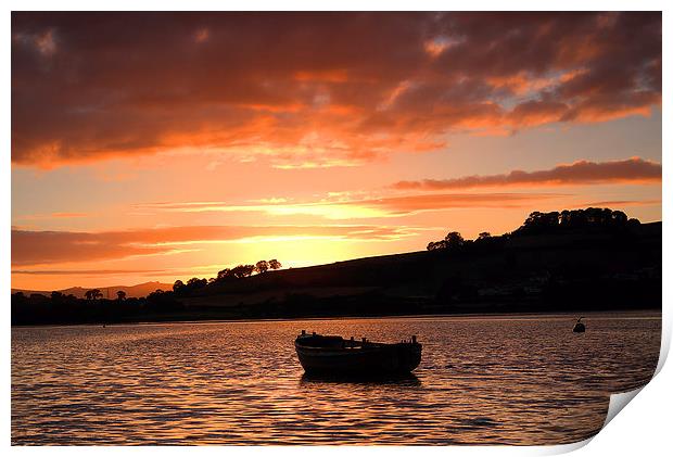 Sunset over the Teign  Print by kevin wise