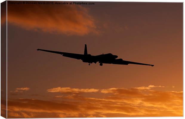 Lockheed U-2 Dragon Lady Spy Plane at Sunrise Canvas Print by Duncan Monk