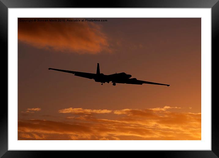  Lockheed U-2 Dragon Lady Spy Plane at Sunrise Framed Mounted Print by Duncan Monk