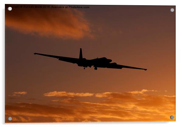  Lockheed U-2 Dragon Lady Spy Plane at Sunrise Acrylic by Duncan Monk