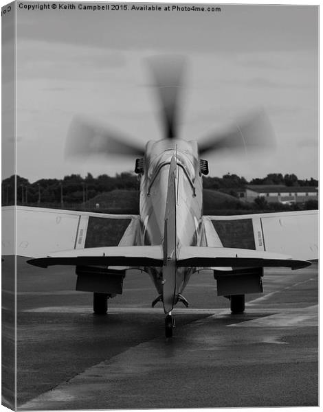  Spitfire PS915 - mono Canvas Print by Keith Campbell