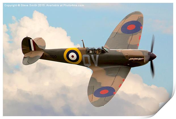  Spitfire in the Clouds Print by Steve Smith