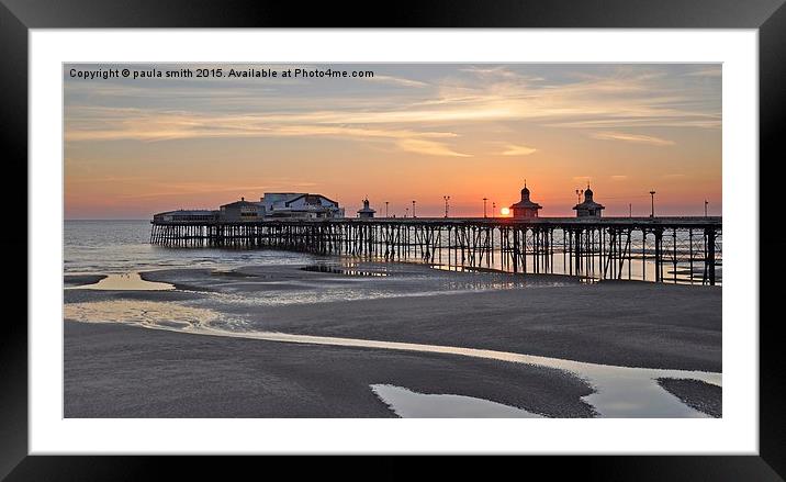Blackpool Sunset Framed Mounted Print by paula smith