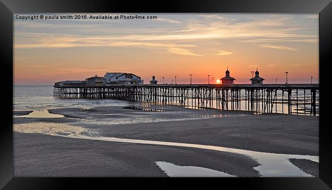 Blackpool Sunset Framed Print by paula smith