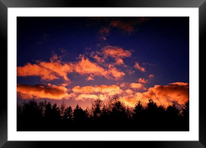   Sunset on the racecourse of Oswestry in northern Framed Mounted Print by Julian Bound
