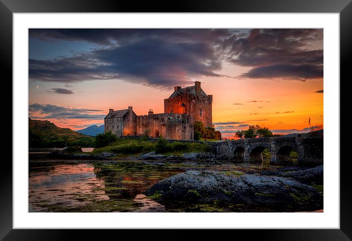   Eilean Donan Castle Sunset Framed Mounted Print by Tony Walsh
