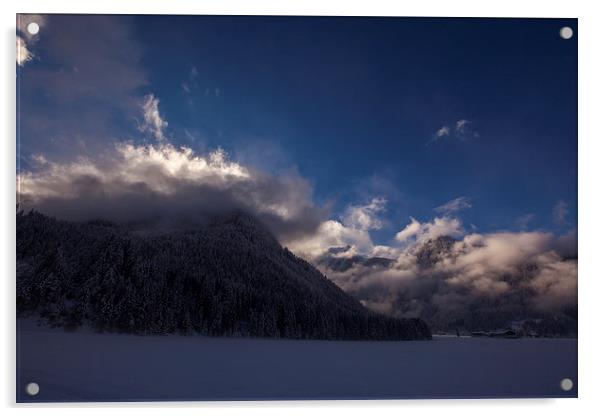 Austrian alpine winter Acrylic by Thomas Schaeffer