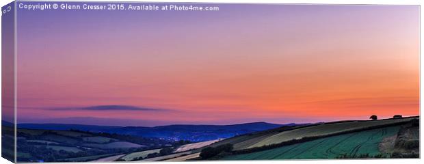  Summer evening over Stokeinteignhead, South Devon Canvas Print by Glenn Cresser