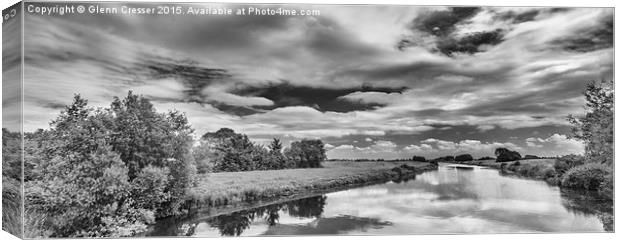  Huntspill river, Somerset Canvas Print by Glenn Cresser