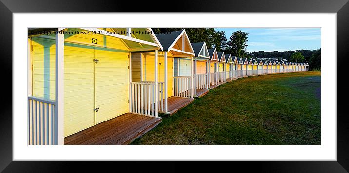  Pastel beach huts in the evening sun Framed Mounted Print by Glenn Cresser