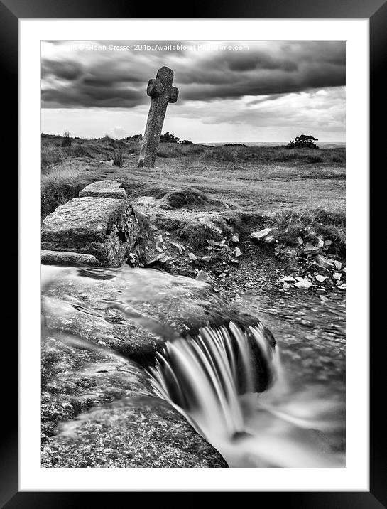 Windy Post, Beckamoor Cross, Dartmoor Framed Mounted Print by Glenn Cresser