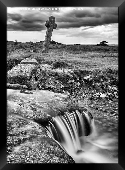  Windy Post, Beckamoor Cross, Dartmoor Framed Print by Glenn Cresser