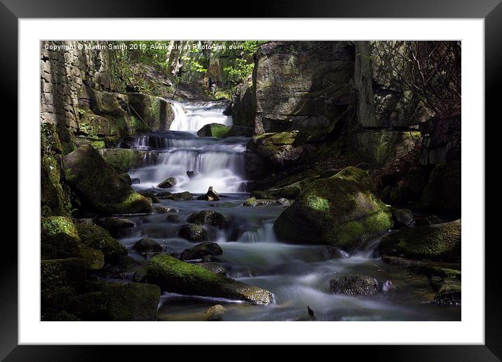  Lumsdale Valley Waterfall Framed Mounted Print by Martin Smith
