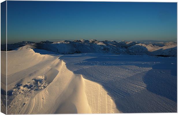 Beinn Eich Summit in Snow Canvas Print by James Buckle