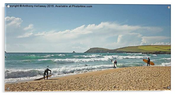  CONSTANTINE BAY SURFERS Acrylic by Anthony Kellaway