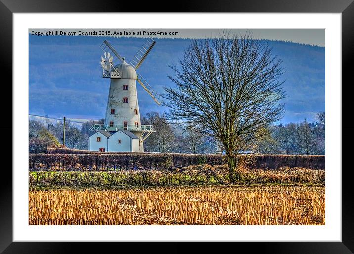 The Windmill  Framed Mounted Print by Delwyn Edwards