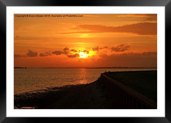  Tollesbury Marshes sunset Framed Mounted Print by Diana Mower