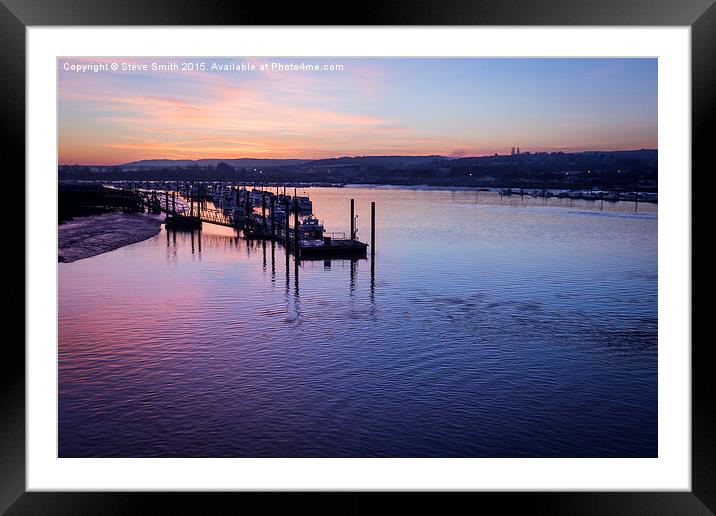   Sunset from Rochester Bridge Framed Mounted Print by Steve Smith