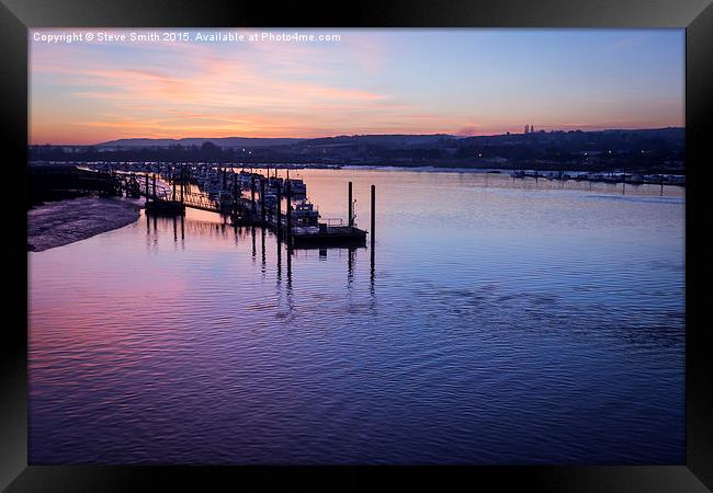   Sunset from Rochester Bridge Framed Print by Steve Smith