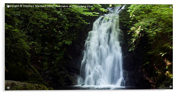  Glenoe Waterfall Acrylic by Stephen Maxwell