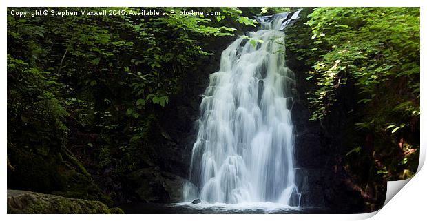  Glenoe Waterfall Print by Stephen Maxwell