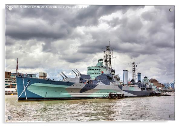  HMS Belfast Acrylic by Steve Smith