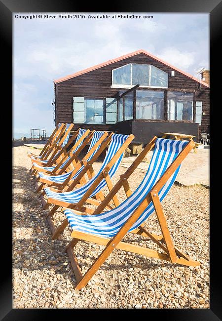  Whitstable Deckchairs Framed Print by Steve Smith
