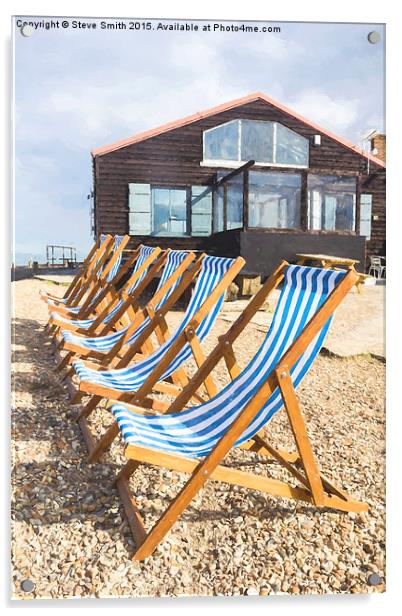  Whitstable Deckchairs Acrylic by Steve Smith