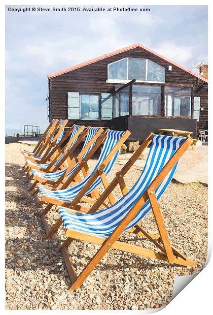  Whitstable Deckchairs Print by Steve Smith
