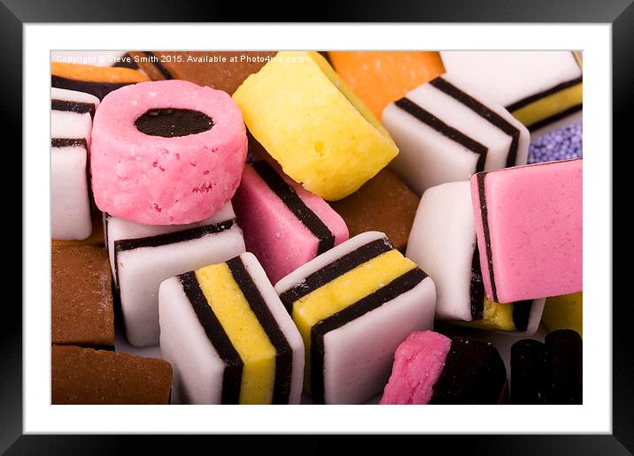 Liquorice Sweet Selection Framed Mounted Print by Steve Smith