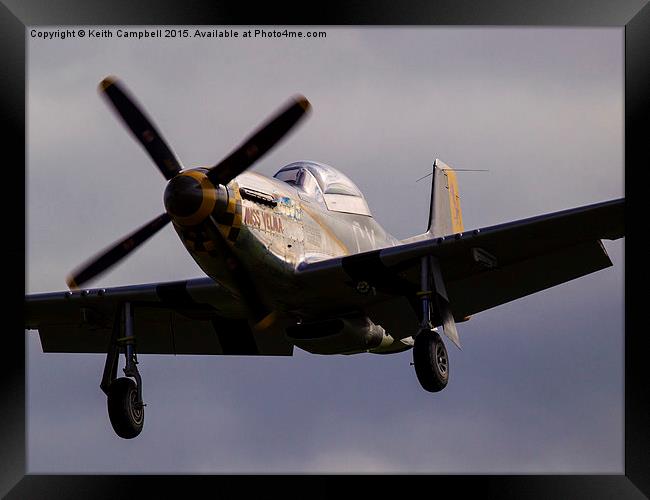 TF-51D Mustang - Miss Velma Framed Print by Keith Campbell
