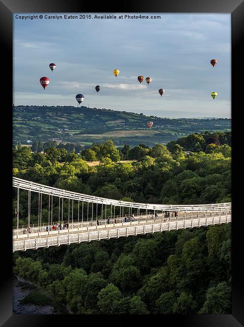  Balloons over the Clifton Suspension Bridge, Bris Framed Print by Carolyn Eaton