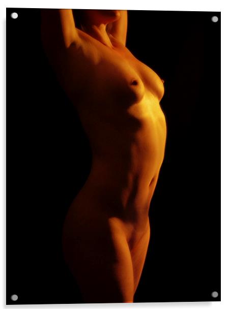  Pastel Nude Torso Acrylic by Inca Kala