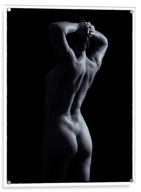  Black and white nude torso  Acrylic by Inca Kala