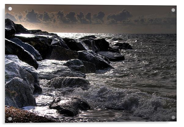 Coastal Rocks Acrylic by Eddie Howland