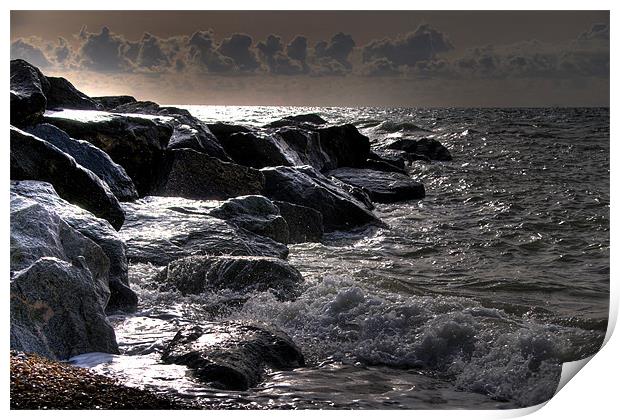 Coastal Rocks Print by Eddie Howland