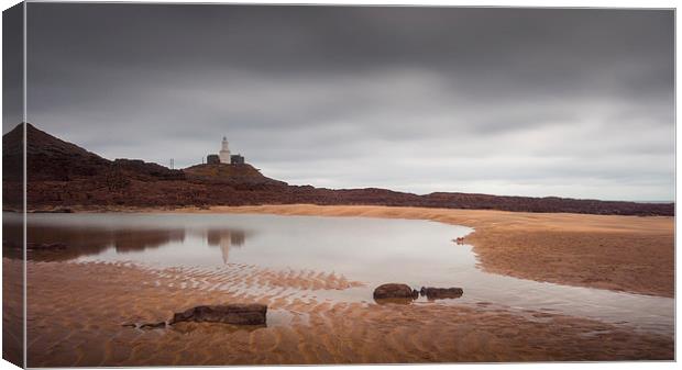  Mumbles lighthouse Swansea Bay Canvas Print by Leighton Collins