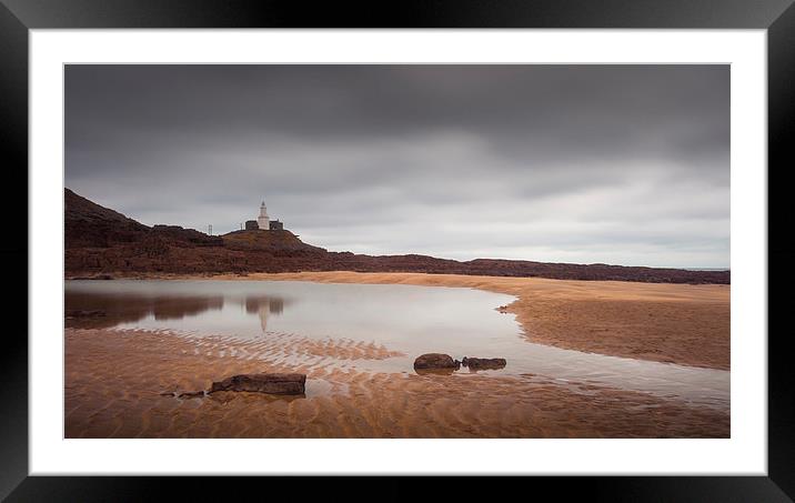  Mumbles lighthouse Swansea Bay Framed Mounted Print by Leighton Collins