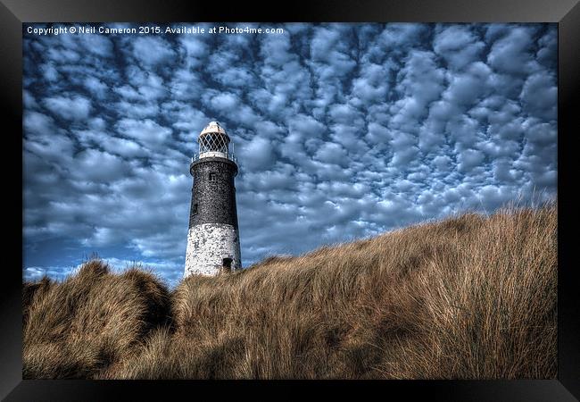  Spurn Lighthouse and Clouds Framed Print by Neil Cameron