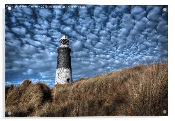 Spurn Lighthouse and Clouds Acrylic by Neil Cameron