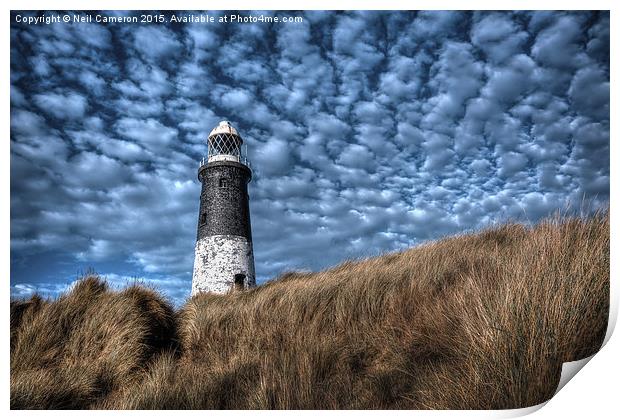  Spurn Lighthouse and Clouds Print by Neil Cameron