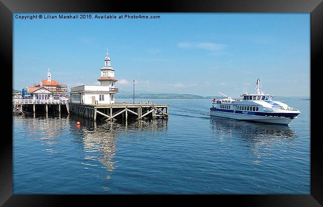 Dunnoon Pier and the Argyll Ferry Boat.   Framed Print by Lilian Marshall