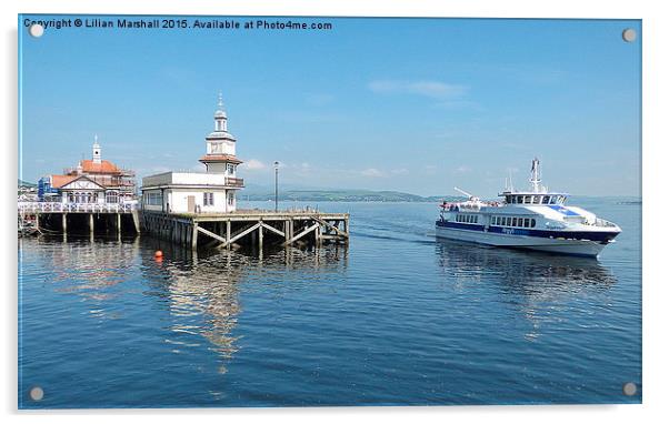  Dunnoon Pier and the Argyll Ferry Boat.   Acrylic by Lilian Marshall
