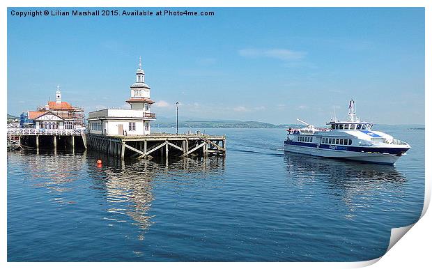  Dunnoon Pier and the Argyll Ferry Boat.   Print by Lilian Marshall