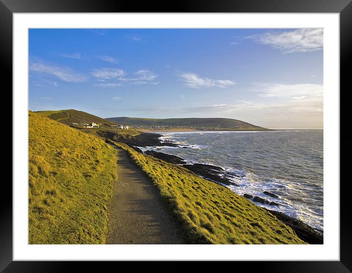 Path from Baggy point to Croyde and Woolacombe Framed Mounted Print by Mike Gorton