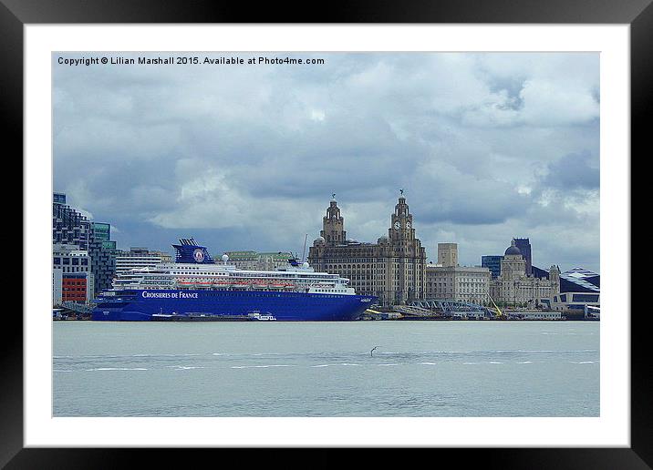 Liverpool Pier Head.  Framed Mounted Print by Lilian Marshall